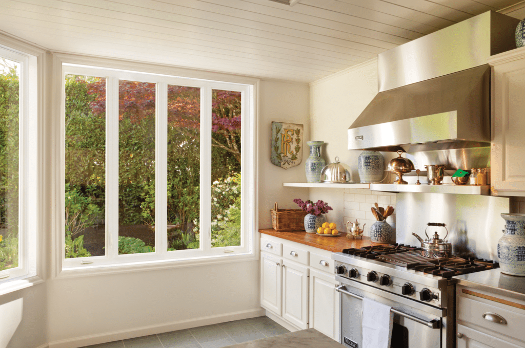 Residential windows in Delaware in a kitchen.  This is a 4-lite casement window.